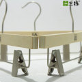 popular laminated wood pants hanger trounser metal clips hangers